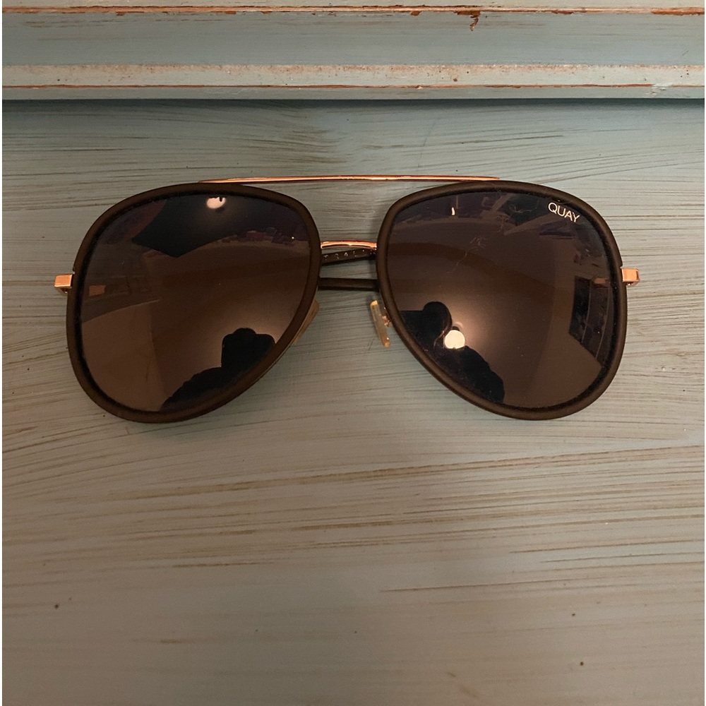 Quay black aviator sunglasses